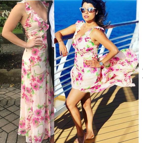 NWT Lulus Floral Maxi Flowy Dress - Picture 4 of 8